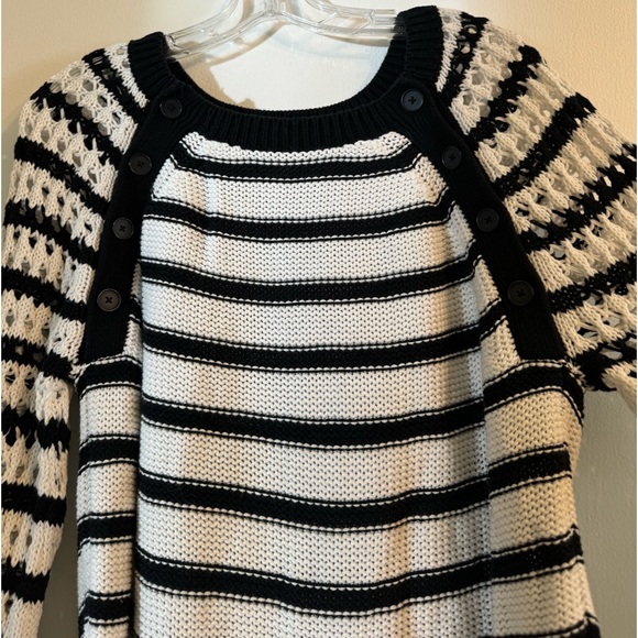 Maeve Eva Crochet Sweater Black and White, NWOT XL - Picture 6 of 13